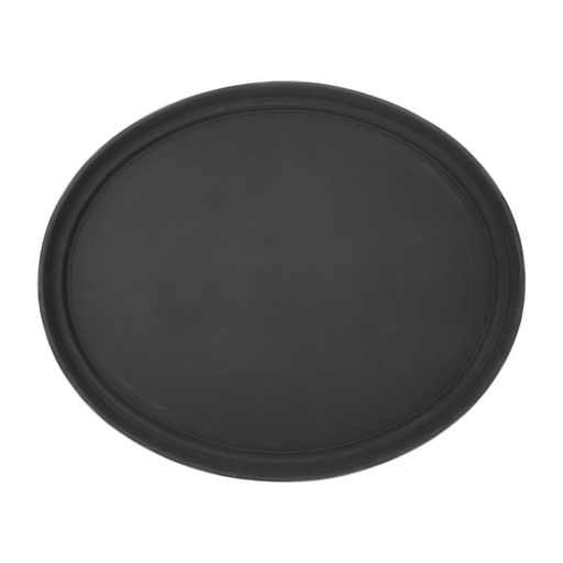 [C162] Olympia Kristallon ovaal anti-slip dienblad zwart polypropyleen 68,5cm