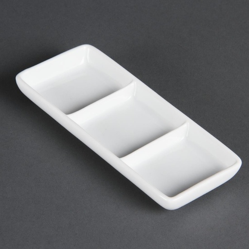 [C336] Olympia Whiteware verdeelschaaltje 3 vakken (12 stuks)