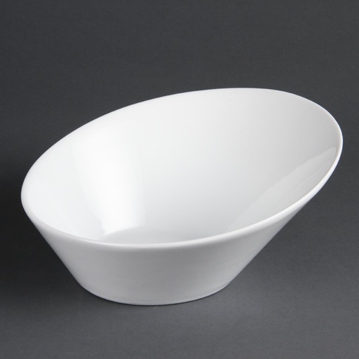 [CB078] Olympia Whiteware ovale hellende kommen 22,2x24,6cm (3 stuks)