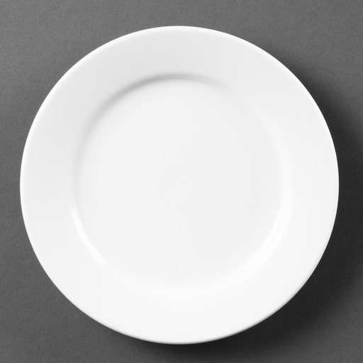 [CB478] Olympia Whiteware borden met brede rand 16,5cm (12 stuks)