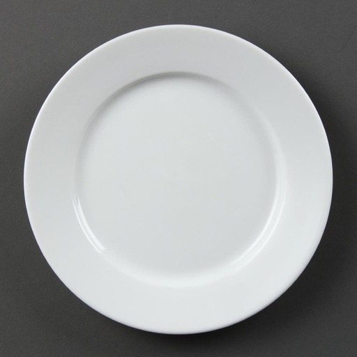 [CB479] Olympia Whiteware witte borden met brede rand 202mm (12 stuks)