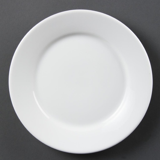 [CB480] Olympia Whiteware borden met brede rand 23cm (12 stuks)