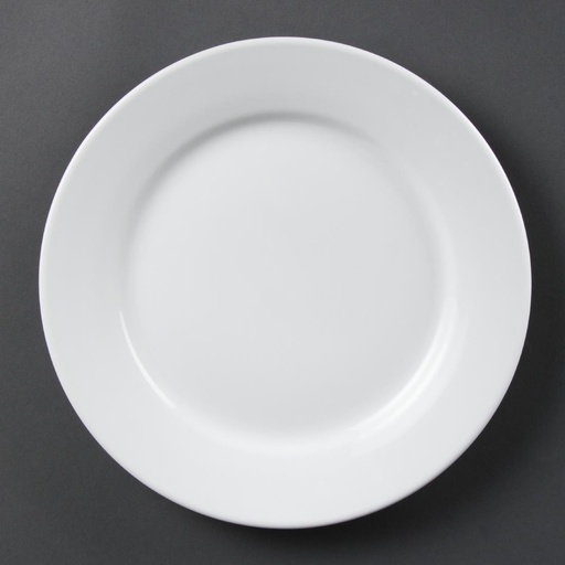 [CB481] Olympia Whiteware borden met brede rand 25cm (12 stuks)