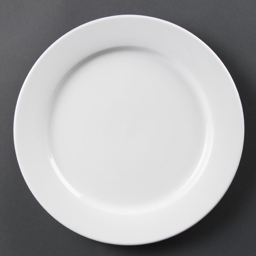 [CB482] Olympia Whiteware witte borden met brede rand 28cm (6 stuks)
