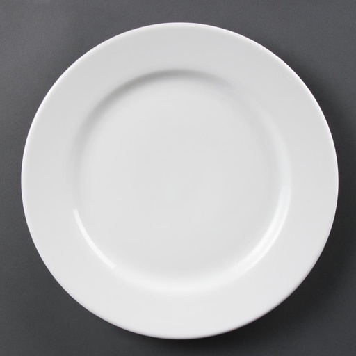 [CB483] Olympia Whiteware borden met brede rand 31cm (6 stuks)