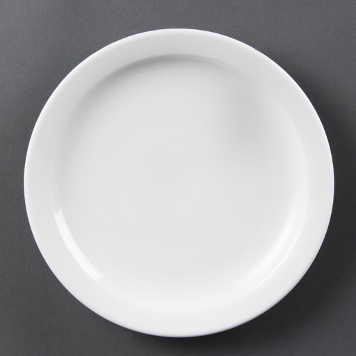 [CB488] Olympia Whiteware borden met smalle rand 20,2cm (12 stuks)