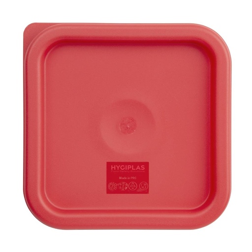 [CF040] Hygiplas vierkant deksel rood klein