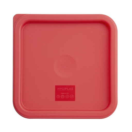 [CF041] Hygiplas vierkant deksel rood medium