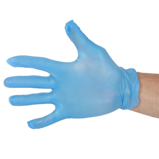 [CF403-M] Hygiplas vinyl handschoenen blauw poedervrij M (100 stuks)