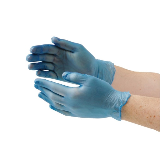 [CF403-S] Hygiplas vinyl handschoenen blauw poedervrij S (100 stuks)
