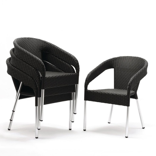 [CG223] Bolero polyrotan indoor/outdoor stoelen houtskool (4 stuks)