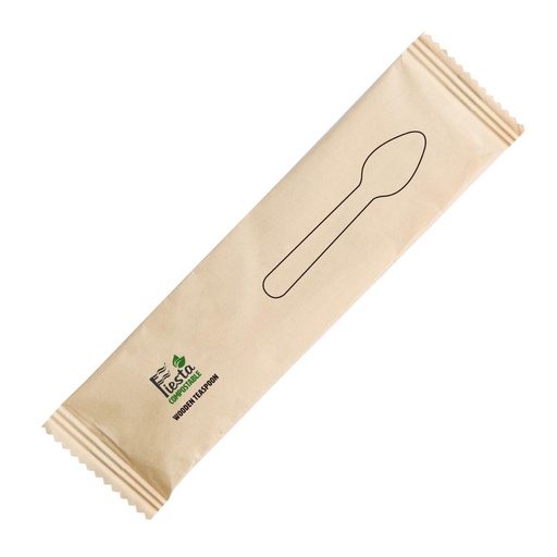 [CH085] Fiesta Compostable individueel verpakte houten theelepels (500 stuks)