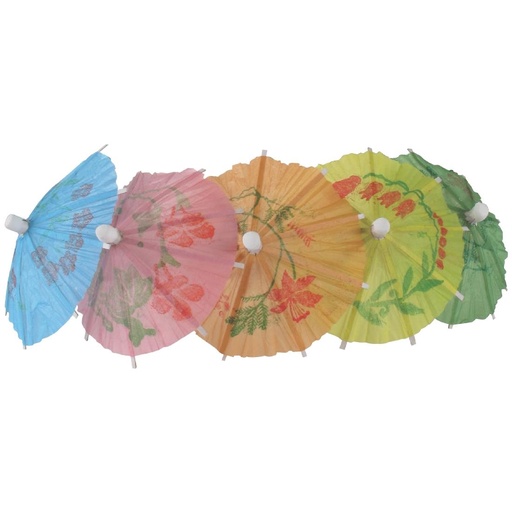[CL443] Papieren parasol cocktailprikkers assorti (144 stuks)