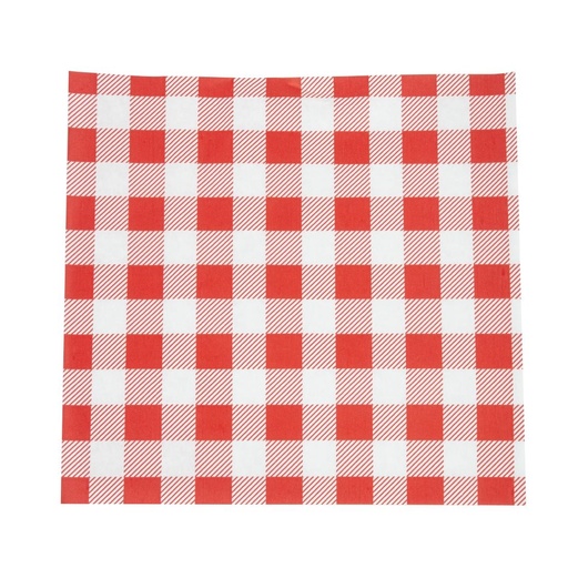 [CL657] Rood Gingham vetvrij papier 25x25cm (200 stuks)