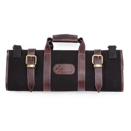 [CM557] Boldric canvas messenfoedraal zwart voor 17 messen
