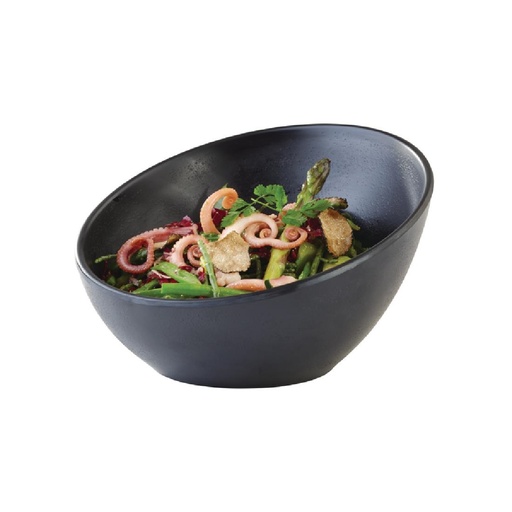 [CN076] Aps Zen Melamine Ronde Schuine Kom Zwart 300ml