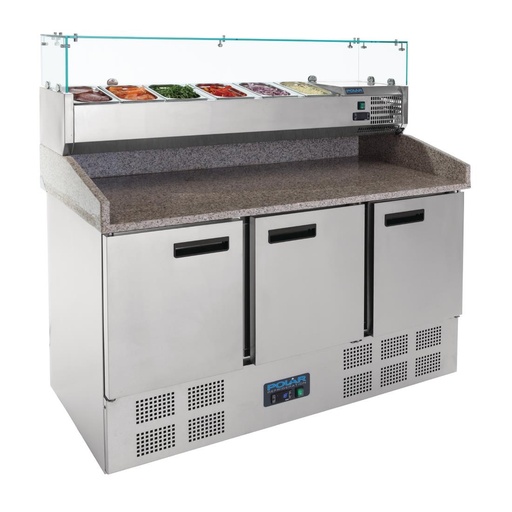 [CN267] Polar G-serie gekoelde pizza/sandwich prepareercounter 368L