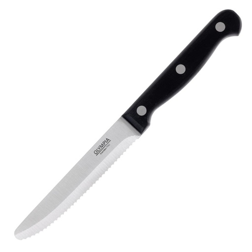 [CS716] Olympia steakmessen met ronde punt zwart (12 stuks)