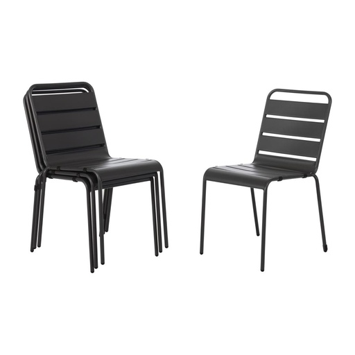 [CS727] Bolero stalen stoelen grijs (4 stuks)