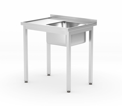 [811863] HENDI Spoeltafel met enkele spoelbak en legplank - voor zelfmontage 811863