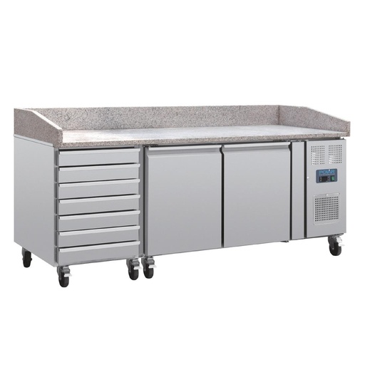[CT423] Polar U-serie pizza werkbank met granieten blad en deeglades 290L