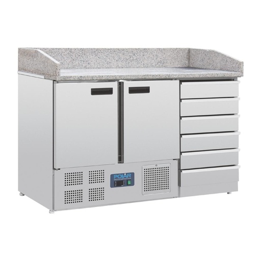[CT425] Polar g-serie dubbeldeurs pizzatoog met granieten blad en deeglades