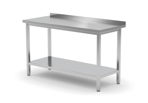 [811467] HENDI Wandtafel met plank – geschroefd, diepte 600 mm 811467