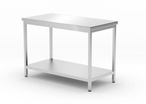 [811528] HENDI Centrale tafel met plank – geschroefd, diepte 600 mm 811528