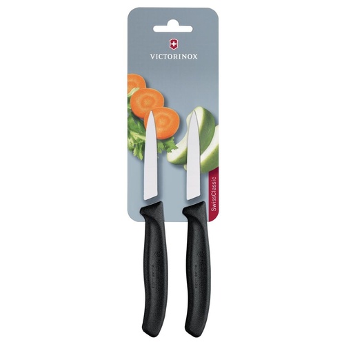 [CU550] Victorinox Puntig Schilmesje 8cm Zwart (Pak van 2)