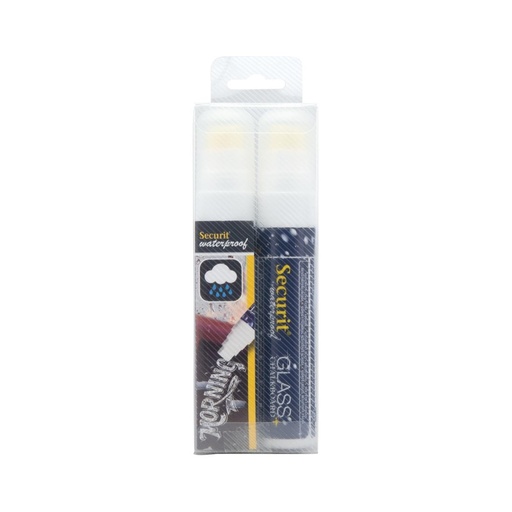 [CU924] Securit waterdichte krijtstift (glas + krijtbord) in wit met 7-15 mm penpunt (doos 2)