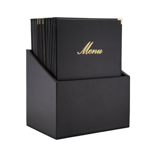 [CU929] Securit Classic lederstijl 20 sets 4x A4 menukaarten in 1 doos (1 dubbele inleg inbegrepen)
