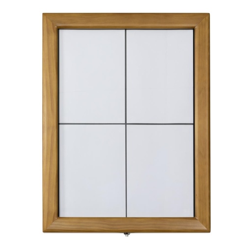 [CU938] Securit Teak wit LED informatie 4xA4 display (excl paal en voet)
