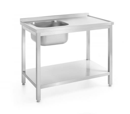 [812945] HENDI Spoeltafel met plank – geschroefd, diepte 700 mm 812945