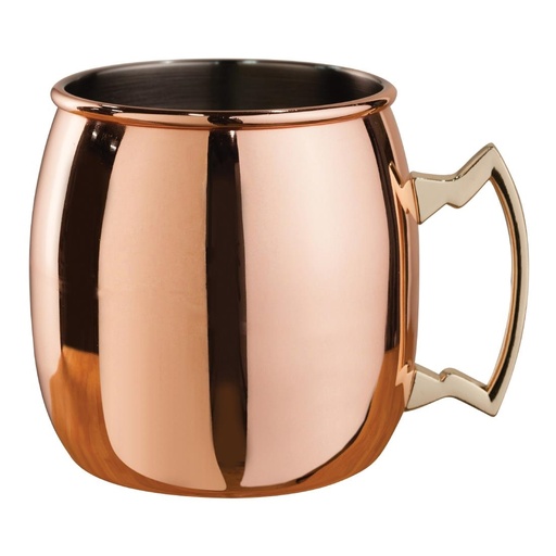 [CZ545] Beaumont Koper Gebogen Moscow Mule Mok met Messing Handvat 500ml
