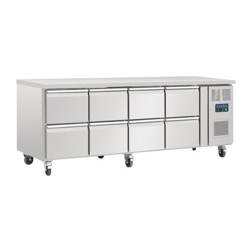 [DA549] Polar U-serie geventileerde gekoelde GN werkbank met 8 laden