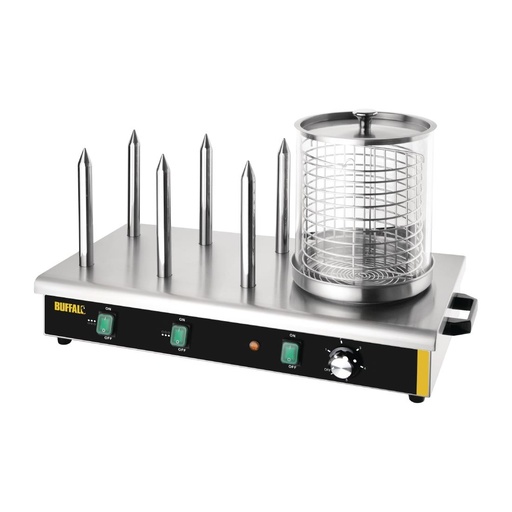 [DA567] Buffalo hotdogwarmer met 6 warmhoudpennen
