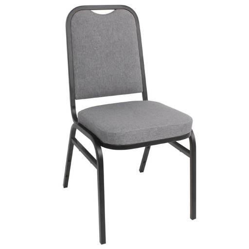 [DA602] Bolero stalen stapelstoel met vierkante rugleuning grijs (4 stuks)