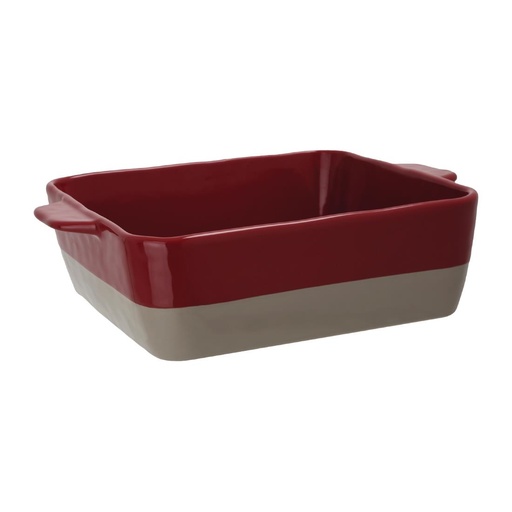 [DB527] Olympia keramische braadslede rood en taupe 4,2L