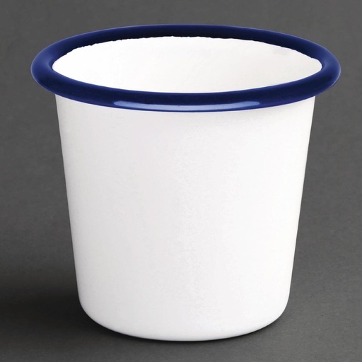 [DC383] Olympia Emaille sauspotje wit en blauw 11,4cl (6 stuks)