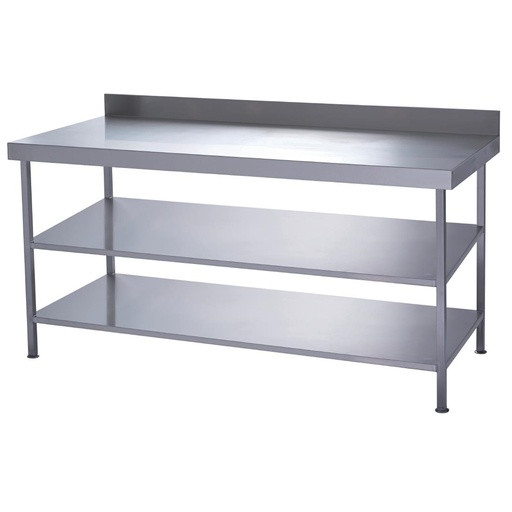[DC621] Parry volledig gelaste RVS wandtafel 2 onderplanken 1800x600mm
