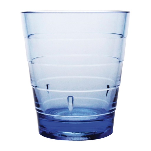 [DC921] Olympia Kristallon ringbekers van polycarbonaat, blauw, 285 ml, 6 stuks