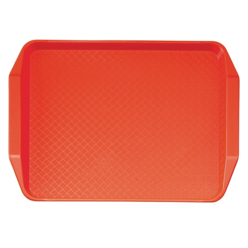 [DE315] Cambro polypropyleen fastfood dienblad met handvatten rood 43x30cm
