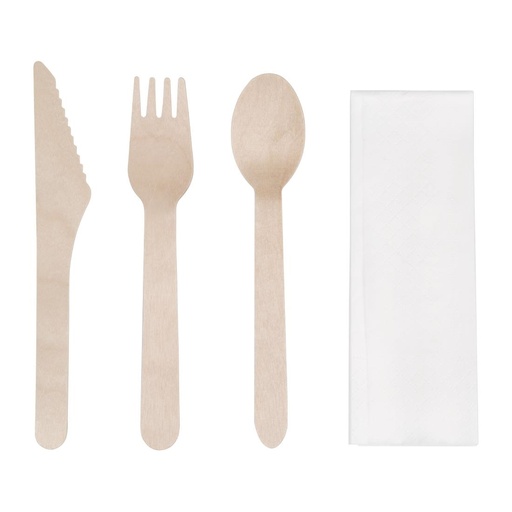 [DF422] Fiesta Compostable houten bestekset (250 stuks)