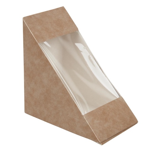 [DF605] Colpac recyclebare driehoekige kraft sandwichboxen met PLA-venster (500 stuks)