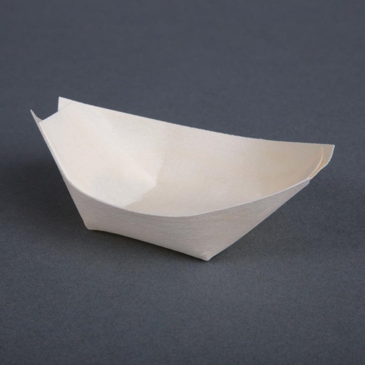 [DK383] Fiesta Compostable biologisch afbreekbare houten serveerbootjes 80mm (100 stuks)