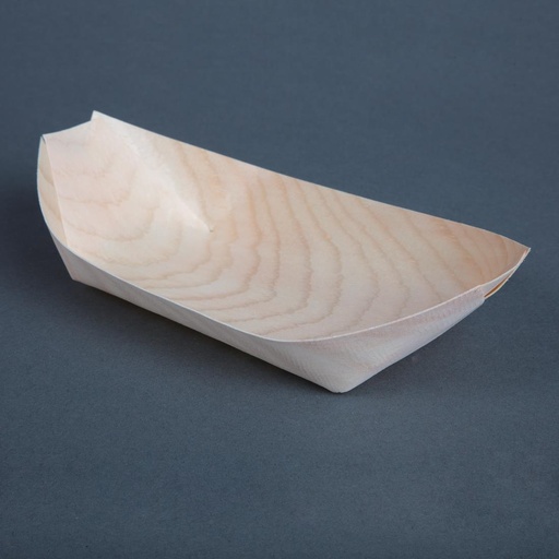 [DK387] Fiesta Compostable biologisch afbreekbare houten serveerbootjes 190mm (100 stuks)