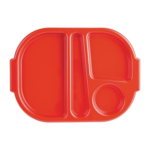 [DL126] Olympia Kristallon Voedselschalen Klein Polycarbonaat Compartiment Rood 322mm