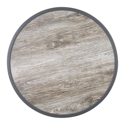 [DL486] Bolero Rond Tafelblad Van Glasvezel Met Houteffect 580 Mm