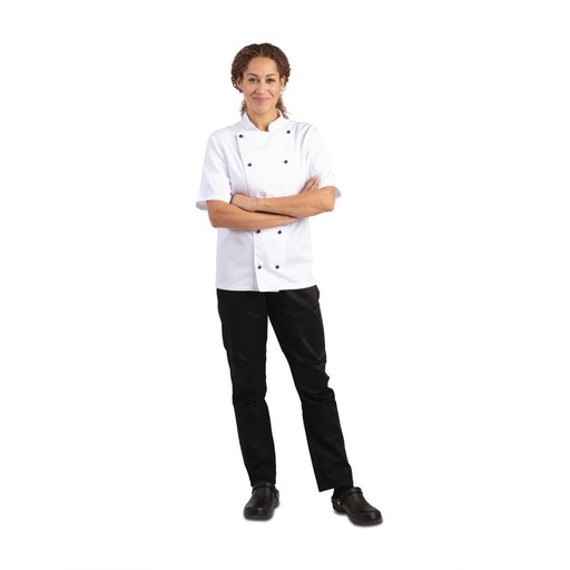 [DL711-M] Whites Chicago unisex koksbuis korte mouw wit M