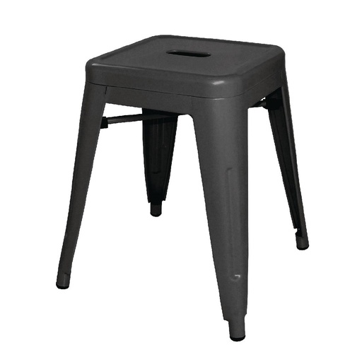 [DL880] Bolero Bistro gegalvaniseerd stalen lage kruk zwart (4 stuks)
